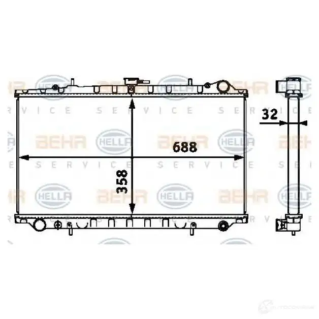 Радиатор охлаждения двигателя HELLA DXXA57 _BEHR HELLA SERVICE_ 8mk376718471 45881