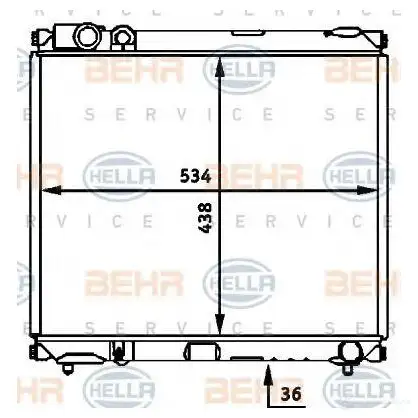 Радиатор охлаждения двигателя HELLA 45721 _BEHR HELLA SERVICE_ 8mk376716441 JIXVSH