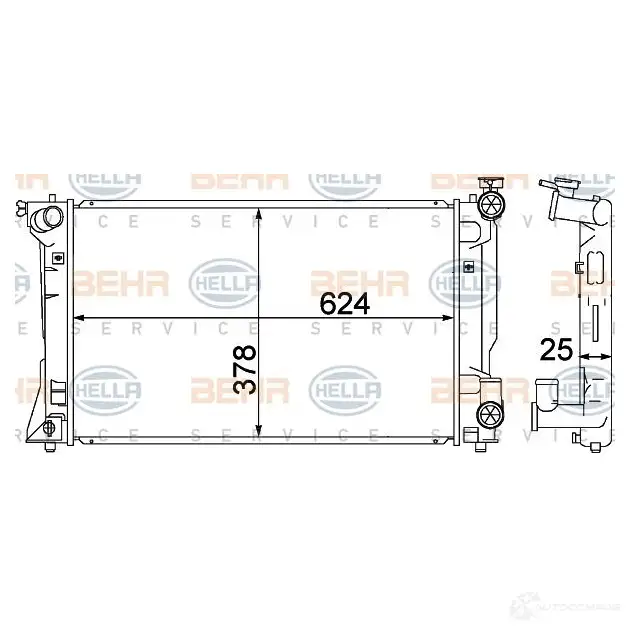 Радиатор охлаждения двигателя HELLA 47051 PIFA7 8mk376773691 _BEHR HELLA SERVICE_