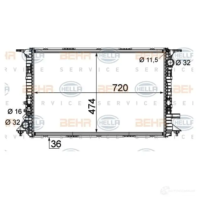 Радиатор охлаждения двигателя HELLA _BEHR HELLA SERVICE_ LIRXN0 46632 8mk376756684