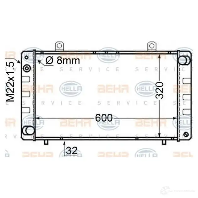 Радиатор охлаждения двигателя HELLA _BEHR HELLA SERVICE_ 44914 8mk376705651 AZHZP