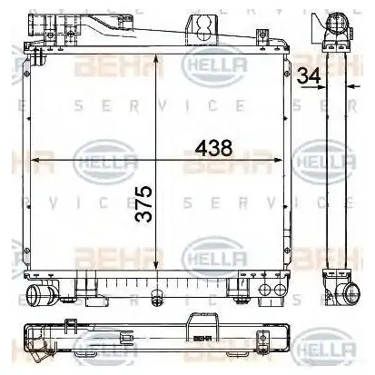 Радиатор охлаждения двигателя HELLA 45228 8mk376710751 _BEHR HELLA SERVICE_ LW7TZ4 изображение 0