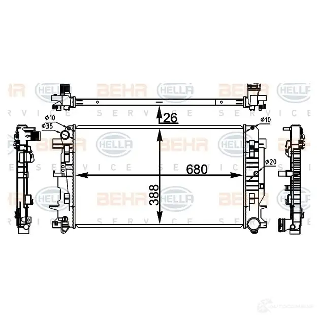 Радиатор охлаждения двигателя HELLA 47113 _BEHR HELLA SERVICE_ 8mk376782054 HRW4H5 изображение 0
