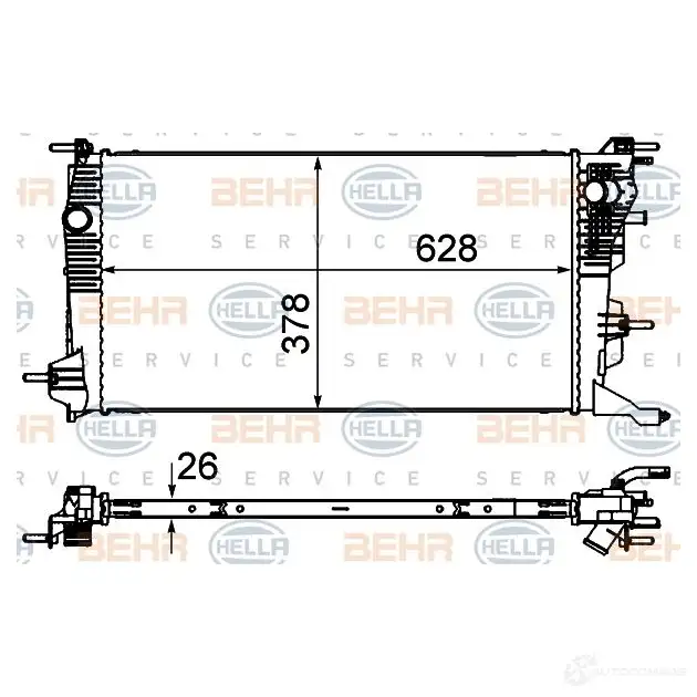 Радиатор охлаждения двигателя HELLA 8mk376735131 46332 _BEHR HELLA SERVICE_ 9OAF1A1