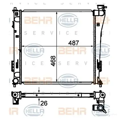 Радиатор охлаждения двигателя HELLA QAPSCW _BEHR HELLA SERVICE_ 8mk376735271 46340