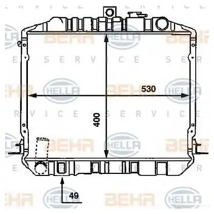 Радиатор охлаждения двигателя HELLA 8mk376707601 YY9UDL5 _BEHR HELLA SERVICE_ 45033