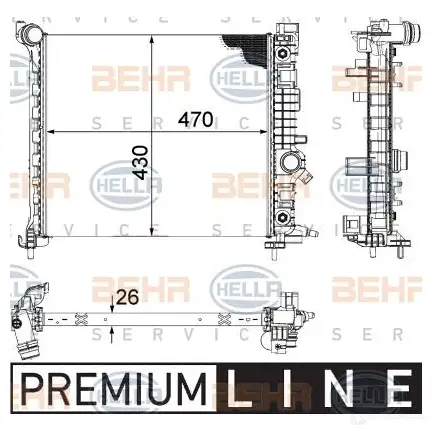 Радиатор охлаждения двигателя HELLA 8mk376756471 _BEHR HELLA SERVICE_ R590V3M 46619