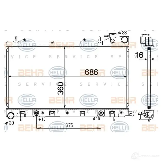 Радиатор охлаждения двигателя HELLA _BEHR HELLA SERVICE_ 8mk376790271 47160 SMXUS изображение 0