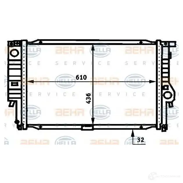 Радиатор охлаждения двигателя HELLA 45430 8mk376713201 5KZ1K6B _BEHR HELLA SERVICE_