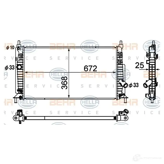 Радиатор охлаждения двигателя HELLA 00MXGID _BEHR HELLA SERVICE_ 47174 8mk376790411
