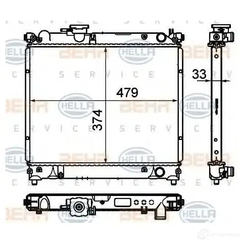 Радиатор охлаждения двигателя HELLA _BEHR HELLA SERVICE_ 45718 8mk376716411 2TLVO изображение 0