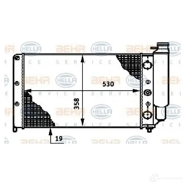 Радиатор охлаждения двигателя HELLA 45953 03C1NP 8mk376719321 _BEHR HELLA SERVICE_