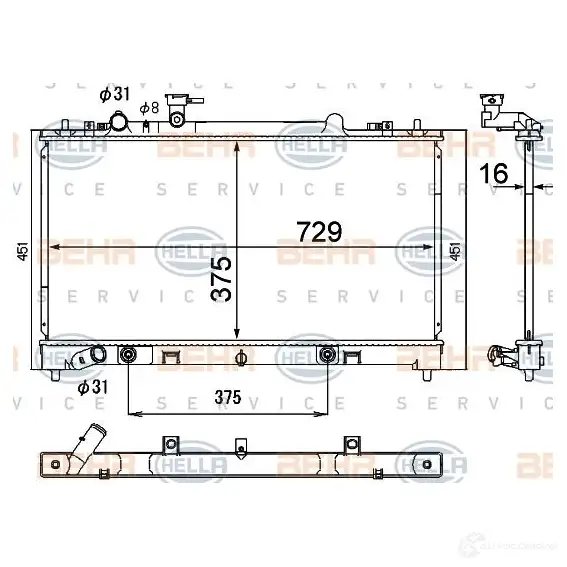 Радиатор охлаждения двигателя HELLA 8mk376790381 47171 ZBHI29 _BEHR HELLA SERVICE_ изображение 0