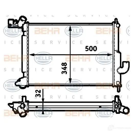 Радиатор охлаждения двигателя HELLA 45908 8mk376718721 JWDO8 _BEHR HELLA SERVICE_