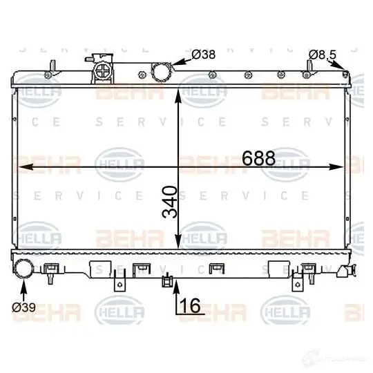 Радиатор охлаждения двигателя HELLA 8mk376775604 1424664178 4045621524135 4 UJI2I