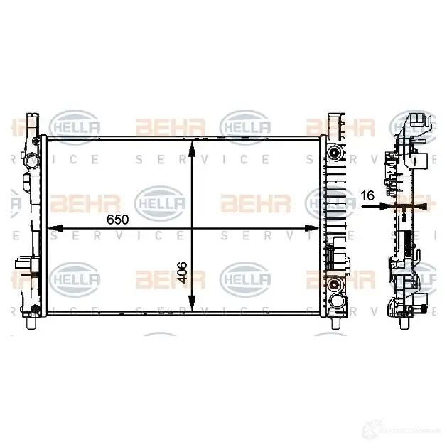 Радиатор охлаждения двигателя HELLA _BEHR HELLA SERVICE_ AJIQGKX 46089 8mk376721034