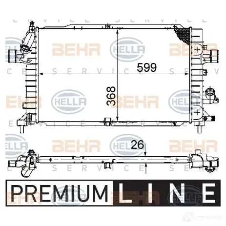 Радиатор охлаждения двигателя HELLA 0Q74UW 46407 _BEHR HELLA SERVICE_ 8mk376745791 изображение 2