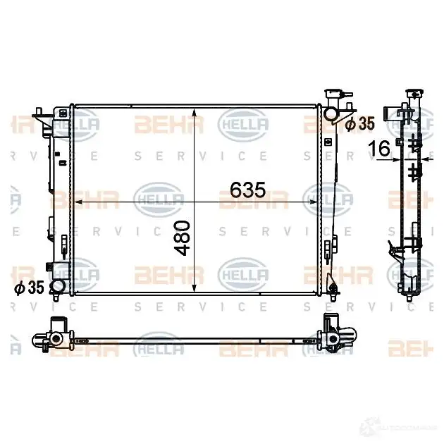 Радиатор охлаждения двигателя HELLA _BEHR HELLA SERVICE_ 8mk376790441 WLHMM 47177
