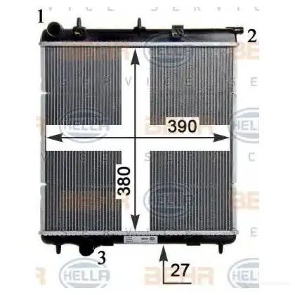 Радиатор охлаждения двигателя HELLA 46533 9WW96 8mk376754471 _BEHR HELLA SERVICE_ - Изображение 1
