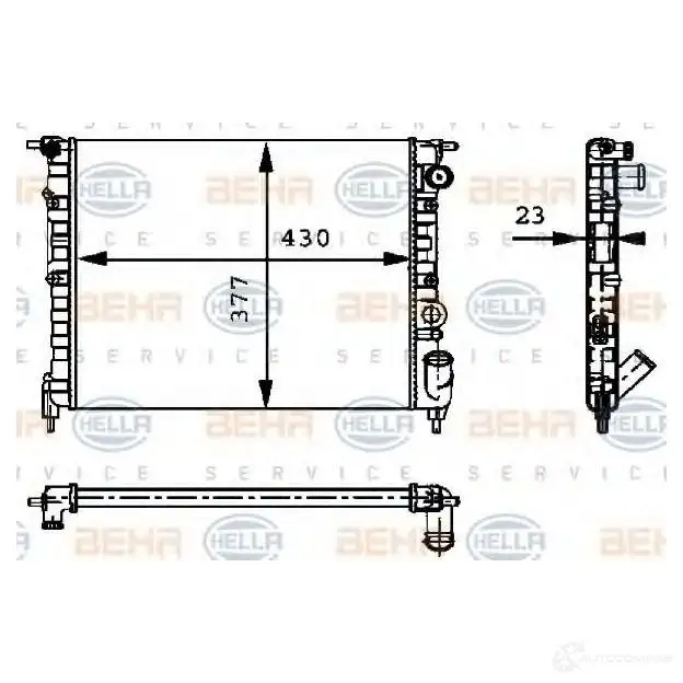 Радиатор охлаждения двигателя HELLA SIL68CS 8mk376717271 45767 _BEHR HELLA SERVICE_ изображение 0