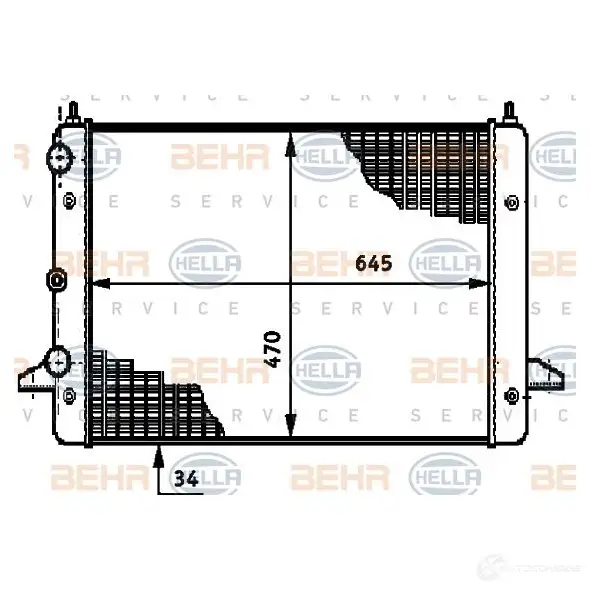 Радиатор охлаждения двигателя HELLA 8mk376720491 _BEHR HELLA SERVICE_ HZZU8 46052