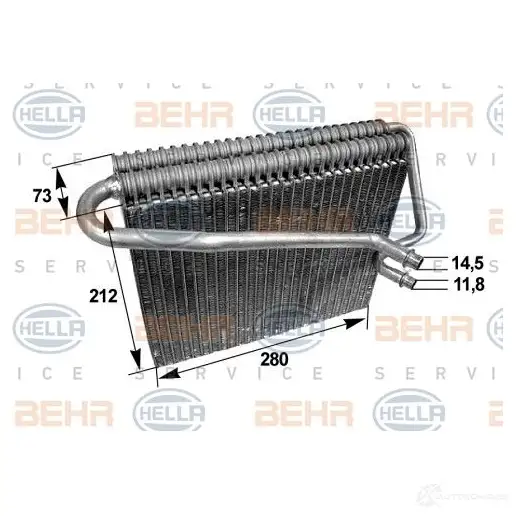 Испаритель кондиционера HELLA 8fv351211031 41849 _BEHR HELLA SERVICE_ 7SJ91R
