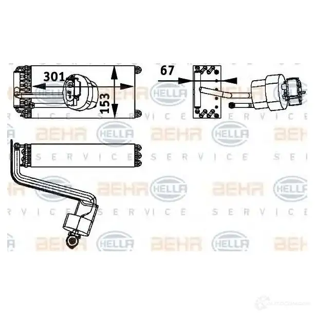 Испаритель кондиционера HELLA 8fv351211591 41888 OW8OO4 _BEHR HELLA SERVICE_