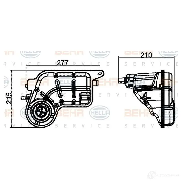 Расширительный бачок HELLA 44687 4045621510862 8ma376702454 S5 EDF изображение 0