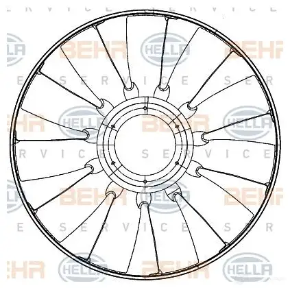 Крыльчатка охлаждения двигателя HELLA YMDCW S 50238 8mv376907241 4045621515102 изображение 1