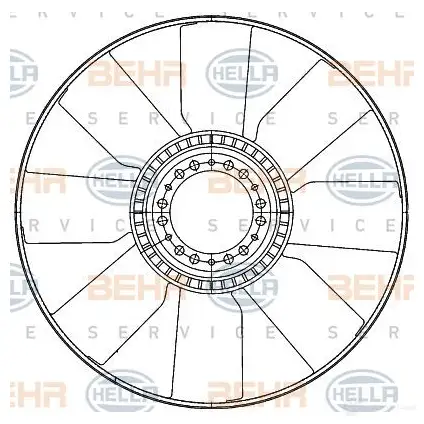 Крыльчатка охлаждения двигателя HELLA 4045621515072 50235 8mv376907211 GEE G7 изображение 1