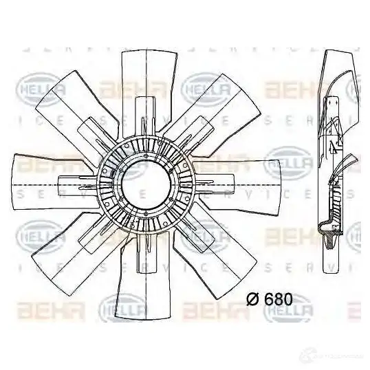 Крыльчатка охлаждения двигателя HELLA 50008 _BEHR HELLA SERVICE_ DIRP73 8mv376733121 изображение 0