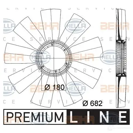 Крыльчатка охлаждения двигателя HELLA 50101 _BEHR HELLA SERVICE_ V06PYD0 8mv376757771