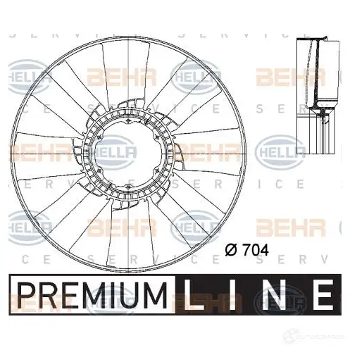 Крыльчатка охлаждения двигателя HELLA 8mv376733251 XE1SL8W 50020 _BEHR HELLA SERVICE_