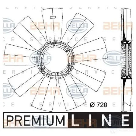 Крыльчатка охлаждения двигателя HELLA 8mv376733291 ANP1Y86 _BEHR HELLA SERVICE_ 50024