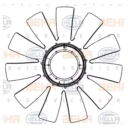 Крыльчатка охлаждения двигателя HELLA 50202 PFZ G5X 4045621514723 8mv376906601 - Изображение 1