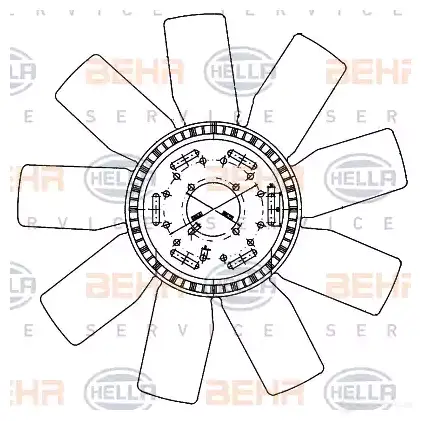 Крыльчатка охлаждения двигателя HELLA ZHIW M 4045621514754 50204 8mv376906631 - Изображение 1