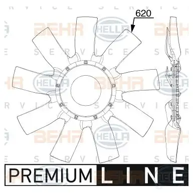 Крыльчатка охлаждения двигателя HELLA R 1069 8mv376912511 1437451261