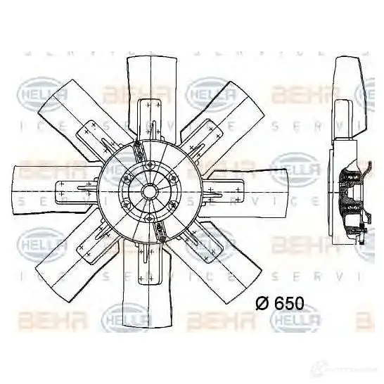 Вентилятор радиатора HELLA 49888 V77NF _BEHR HELLA SERVICE_ 8mv376728131