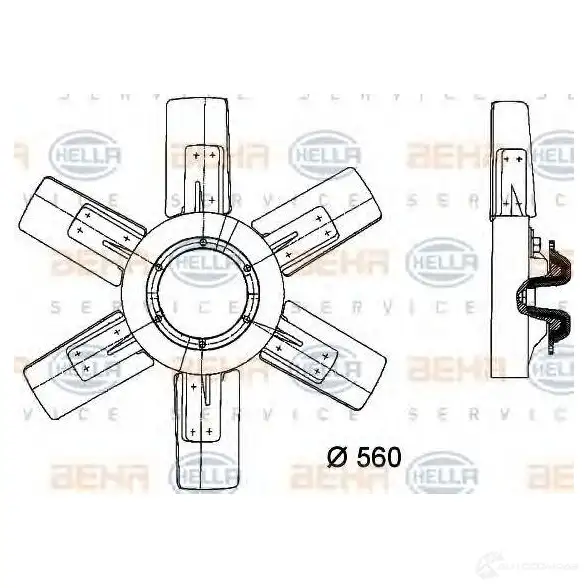 Вентилятор радиатора HELLA 8mv376730251 _BEHR HELLA SERVICE_ 49926 LBYXB