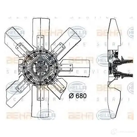 Вентилятор радиатора HELLA 49876 3MVNQQ _BEHR HELLA SERVICE_ 8mv376727341