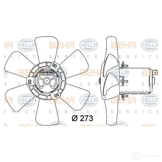 Вентилятор радиатора HELLA _BEHR HELLA SERVICE_ 8ew009144401 37919 5WUITE изображение 0