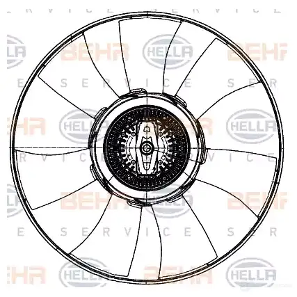 Вентилятор радиатора HELLA 4045621514983 9 YOVH 8mv376907091 50226 изображение 0