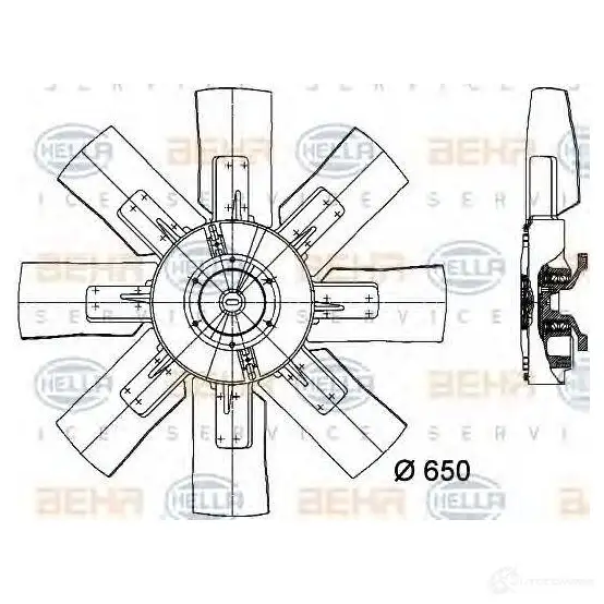Вентилятор радиатора HELLA 8mv376728101 49886 JQYJSD _BEHR HELLA SERVICE_