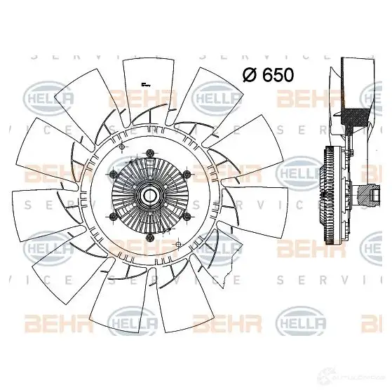Вентилятор радиатора HELLA _BEHR HELLA SERVICE_ 50191 8mv376791671 637KV5 - Изображение 1
