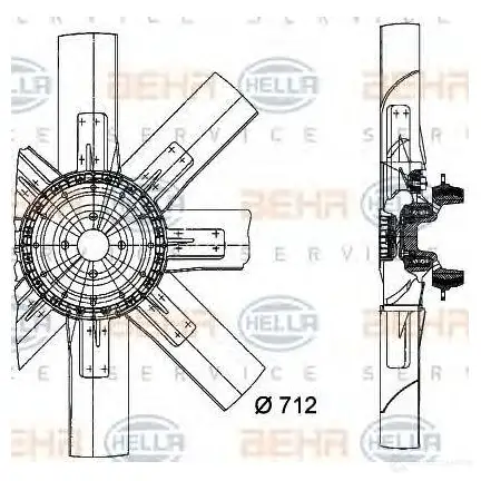 Вентилятор радиатора HELLA 8mv376727971 _BEHR HELLA SERVICE_ V8L23HL 1197931118
