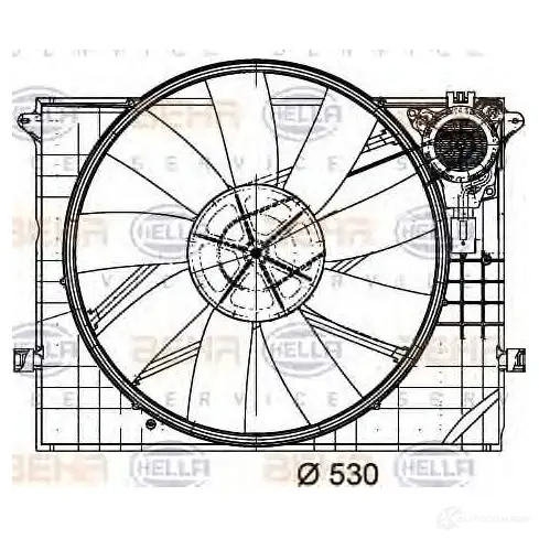 Вентилятор радиатора HELLA _BEHR HELLA SERVICE_ T6ZQG 8ew009158781 38025 изображение 0