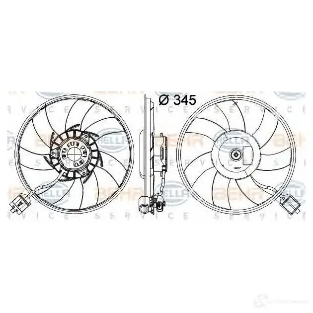 Вентилятор радиатора HELLA VMM1DP3 _BEHR HELLA SERVICE_ 38299 8ew351041481 изображение 0