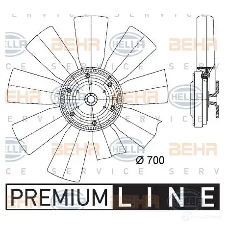 Вентилятор радиатора HELLA _BEHR HELLA SERVICE_ 8mv376727191 49872 7P2WO