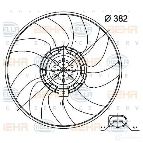 Вентилятор радиатора HELLA 8ew351000474 1424282460 4045621529567 Y76RVC K