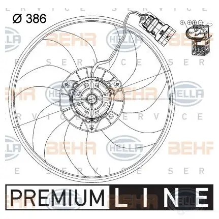 Вентилятор радиатора HELLA 38205 P1JY6RC _BEHR HELLA SERVICE_ 8ew351039731 изображение 0